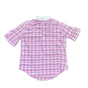 Vintage Short Sleeve 3/4 Button Up Plaid Shirt vintage Sz 9/10